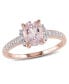 ფოტო #1 პროდუქტის Morganite (1-1/7 ct. t.w.) and Diamond (1/20 ct. t.w.) Ring in 18k Rose Gold Over Sterling Silver