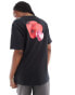 Converse heart back print t-shirt in black - BLACK