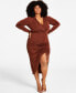 Фото #1 товара Trendy Plus Size Ruched Slinky Dress