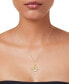 ფოტო #2 პროდუქტის Cultured Freshwater Pearl (7 - 7-1/2mm) & Cubic Zirconia Angel 18" Pendant Necklace set in 14k Two-Tone Gold-Plated Sterling Silver