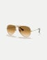 Ray-Ban aviator gradient pilot sunglasses with brown lens in gold