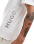 Фото #4 товара HUGO Swimwear relaxed t-shirt in white with placement logo