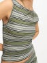 Фото #2 товара COLLUSION striped tank top co-ord in green