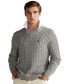 Фото #1 товара Men's Cable-Knit Cotton Sweater