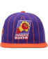Фото #3 товара Men's Purple, Orange Phoenix Suns Hardwood Classics Pinstripe Snapback Hat