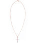 ფოტო #3 პროდუქტის Cubic Zirconia Sleek Cross Pendant In Silver Plate or Rose Gold