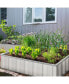 Metal Raised Garden Bed No Bottom Planter Box w/ Gloves for Backyard