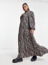 Фото #1 товара ASOS DESIGN Curve maxi shirt dress with pin tucks in animal print