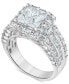 ფოტო #1 პროდუქტის Diamond Princess Quad Cluster Halo Engagement Ring (3 ct. t.w.) in 14k White Gold