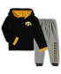 ფოტო #1 პროდუქტის Toddler Boys Black, Heathered Gray Iowa Hawkeyes Poppies Hoodie and Sweatpants Set