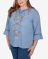 ფოტო #1 პროდუქტის Plus Size Scottsdale Center Embroidered Top