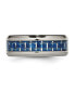 Фото #2 товара Titanium Blue and White Carbon Fiber Inlay Wedding Band Ring