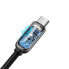 Kabel przewód USB-C - USB-C z wyświetlaczem miernikiem mocy 2m - czarny