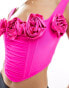 Фото #3 товара Rare London corsage detail corset top in pink