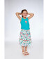 Girl Organic Cotton Gathered Tank Top Turquoise - Toddler|Child