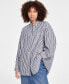 ფოტო #1 პროდუქტის Women's Oversized Pinstripe Shirt