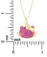 Фото #4 товара Macy's hello Kitty Fuchsia Crystal & Enamel Cluster Silhouette 18" Pendant Necklace in 18k Gold-Plated Sterling Silver