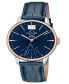 ფოტო #1 პროდუქტის Men's Rovescio Blue Leather Watch 42mm