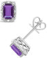 ფოტო #2 პროდუქტის Gemstone and Diamond Accent Stud Earrings in Sterling Silver