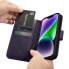 2w1 etui skórzany pokrowiec z klapką iPhone 14 Anti-RFID Wallet Case ciemnofioletowy