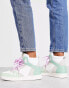 Pimkie high top trainers in white with green colourblock