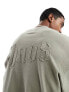 ADPT oversized washed sweatshirt with stitching detail in sage