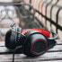 Фото #12 товара Игровые наушники с микрофоном KSIX Drakkar USB LED Чёрный Красный