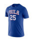 Фото #3 товара Men's Ben Simmons Royal Philadelphia 76ers Diamond Icon Name and Number T-shirt