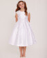 Big Girls Short Sleeve Beaded Communion Dress