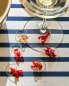 Pack of red lobster glass charms (pack of 6)