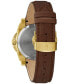 ფოტო #3 პროდუქტის Men's Precisionist Icon Brown Leather Strap Watch 40mm