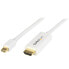 Фото #3 товара StarTech.com 6ft (2m) Mini DisplayPort to HDMI Cable - 4K 30Hz Video - mDP to HDMI Adapter Cable - Mini DP or Thunderbolt 1/2 Mac/PC to HDMI Monitor - mDP to HDMI Converter Cord - White - 2 m - Mini DisplayPort - HDMI Type A (Standard) - Male - Male - Straight
