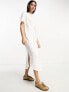 River Island twist front midi t-shirt dress in white