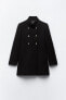 Фото #16 товара Двубортное пальто из смесовой шерсти с высоким воротником ZARA