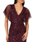 ფოტო #3 პროდუქტის Women's Surplice-Neck Dolman-Sleeve Sequin Dress