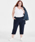 Фото #1 товара Plus Size Mid Rise Pull-On Cargo Capri Pants, Created for Macy's