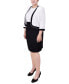 Plus Size 3/4 Sleeve Textured Knit 2 Piece Dress Set