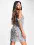 River Island tassel bardot sequin mini dress in silver