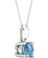 ფოტო #4 პროდუქტის Lab-Created Blue Diamond Solitaire 18" Pendant Necklace (1/3 ct. t.w.) in Sterling Silver
