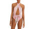 Pq Swim Womens Alex Printed Cutout Halter One Piece Swimsuit Pink Size Medium