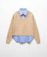 ფოტო #3 პროდუქტის Women's Combined Shirt Sweater