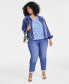 Фото #2 товара Trendy Plus Size Floral-Print Ruffled-Trim Blouse, Created for Macy's