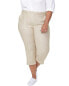 Фото #1 товара Nydj Plus Linen-Blend Utility Capri Pant Women's Brown 28W