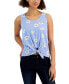 Juniors' Daisies Tie-Front Tank Top