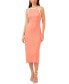 Фото #2 товара Women's Rib Knit Cutout Sleeveless Cotton Bodycon Dress