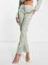 Simmi Tall glitter tailored trouser co-ord in sage