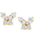 ფოტო #2 პროდუქტის Children's Cubic Zirconia Butterfly Stud Earrings in 14k Gold