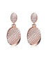 Rose Gold Overlay Pave Cubic Zirconia Dangle Earrings