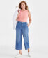 Фото #1 товара Women's High-Rise Wide-Leg Crop Jeans, Created for Macy's