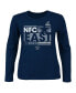 ფოტო #1 პროდუქტის Branded Women's Navy Dallas Cowboys 2023 NFC East Division Champions Plus Size Conquer Long Sleeve V-Neck T-Shirt